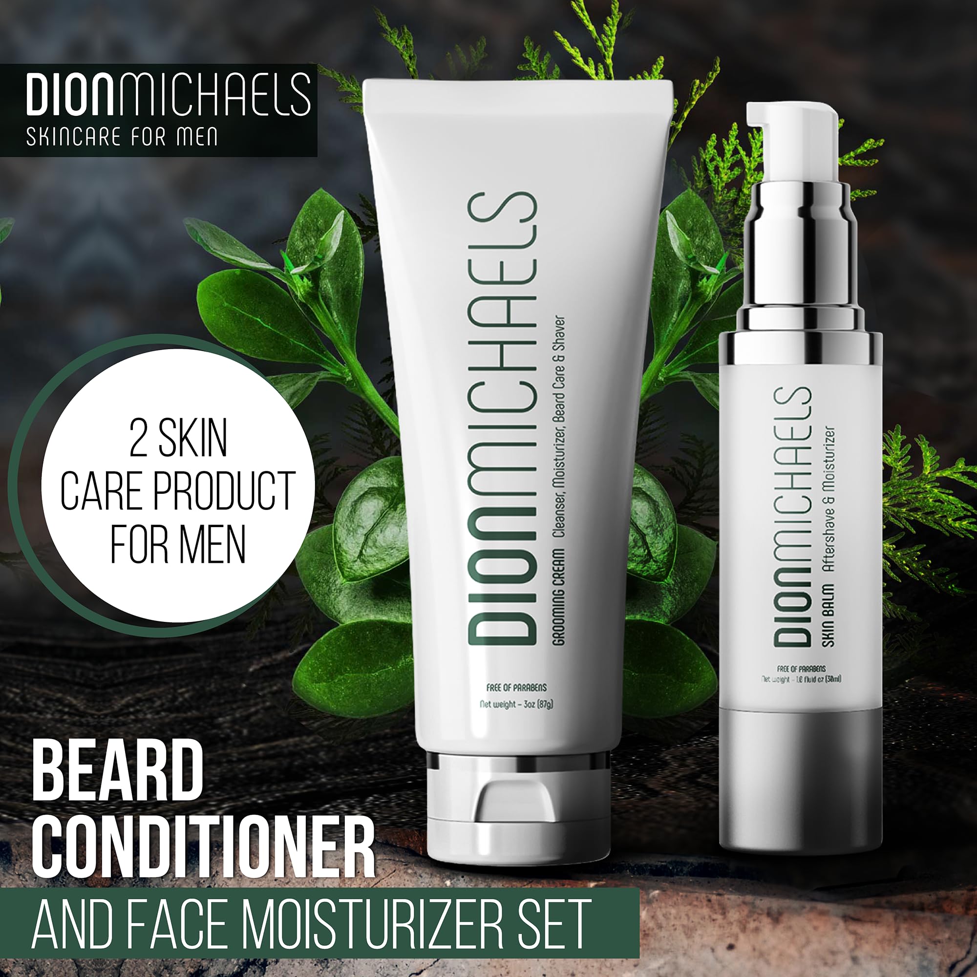 Dion Michaels 2-Pack Shaving Cream Set for Men – 4-in-1 Grooming Cream & 2-in-1 Aftershave Balm