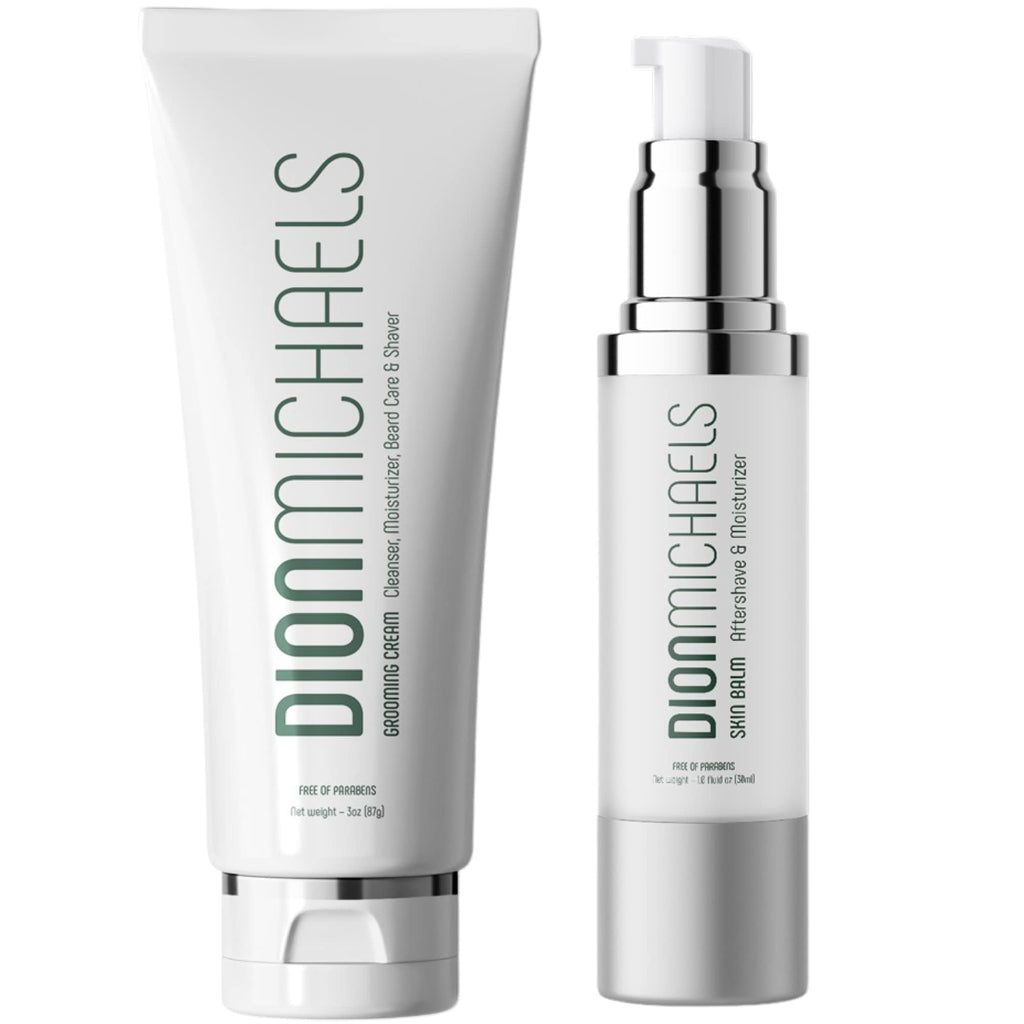 Dion Michaels 2-Pack Shaving Cream Set for Men – 4-in-1 Grooming Cream & 2-in-1 Aftershave Balm
