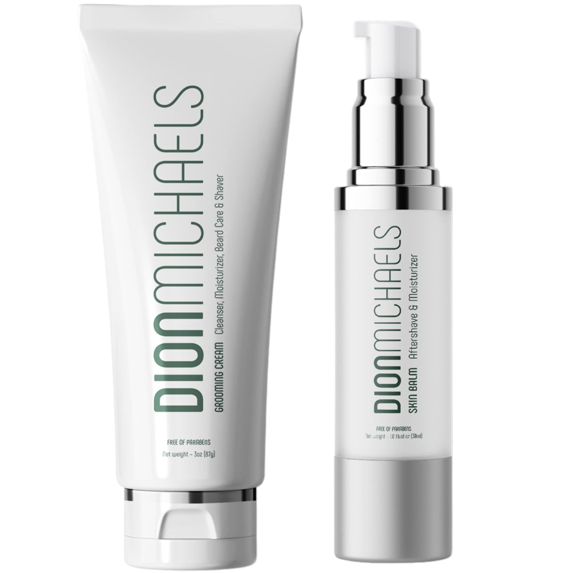 Dion Michaels 2-Pack Shaving Cream Set for Men – 4-in-1 Grooming Cream & 2-in-1 Aftershave Balm