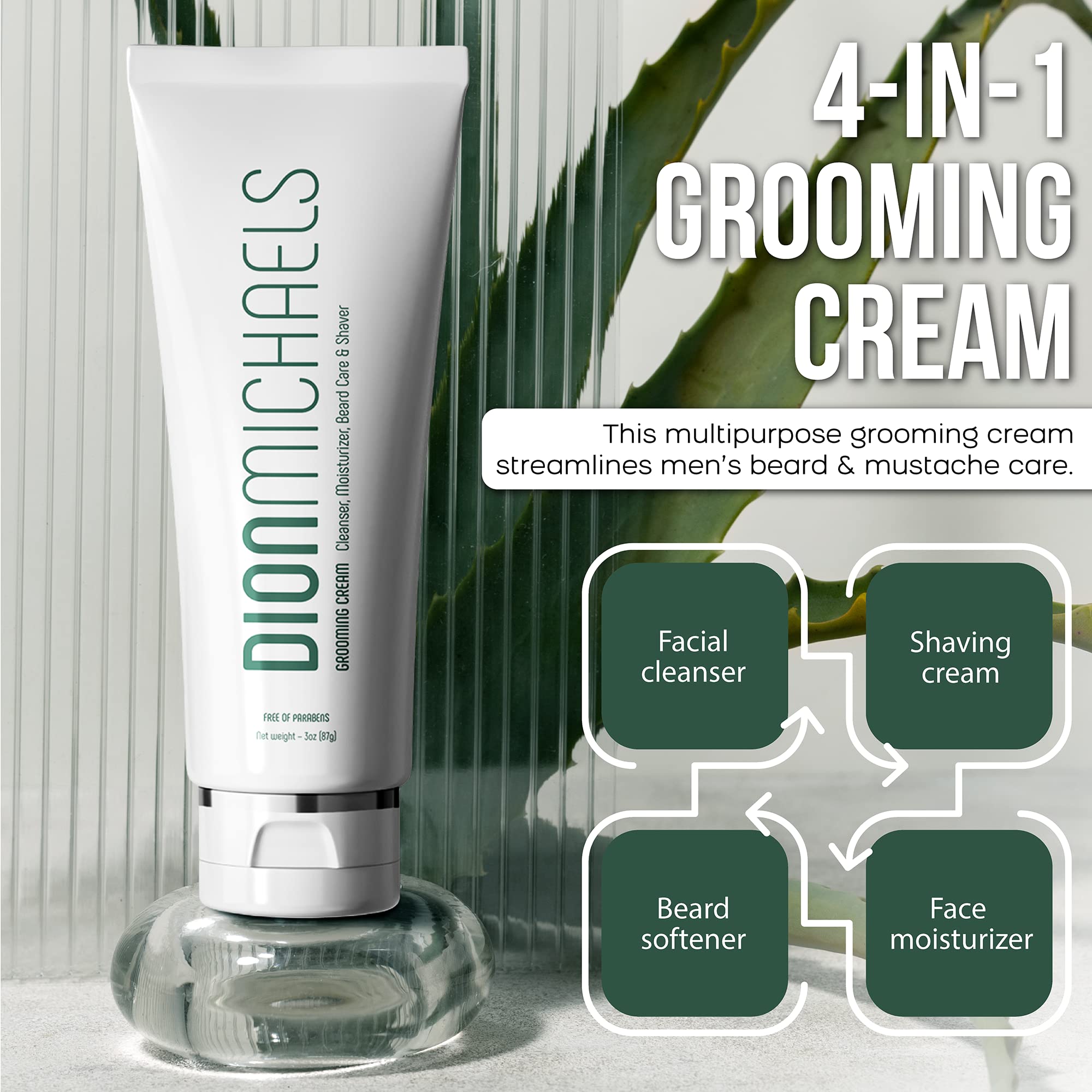 Dion Michaels 2-Pack Shaving Cream Set for Men – 4-in-1 Grooming Cream & 2-in-1 Aftershave Balm