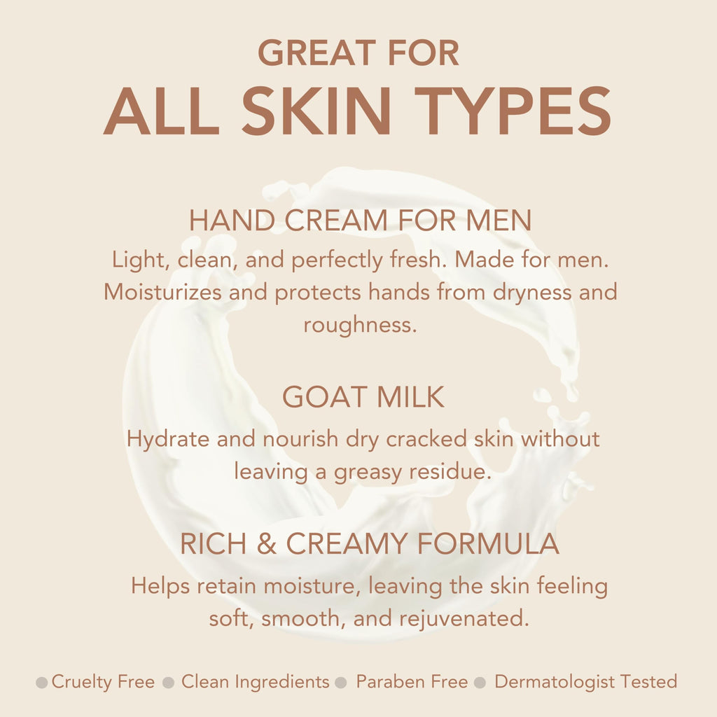 Dionis Goat Milk Hand Cream for Men – Fresh, Non-Greasy 1oz (Pack of 6)