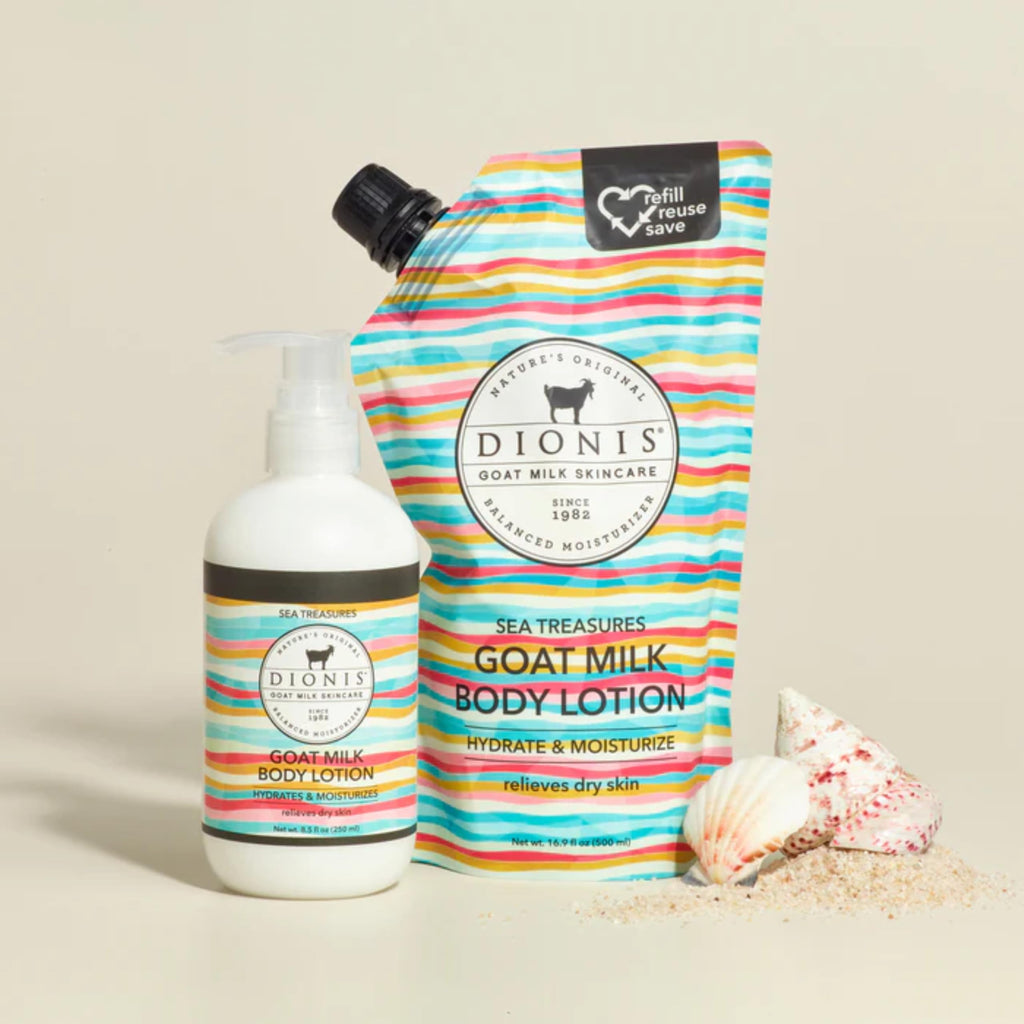 Dionis Goat Milk Body Lotion + Refill Gift Set — Sea Treasures, Hydrating & Dermatologist Tested