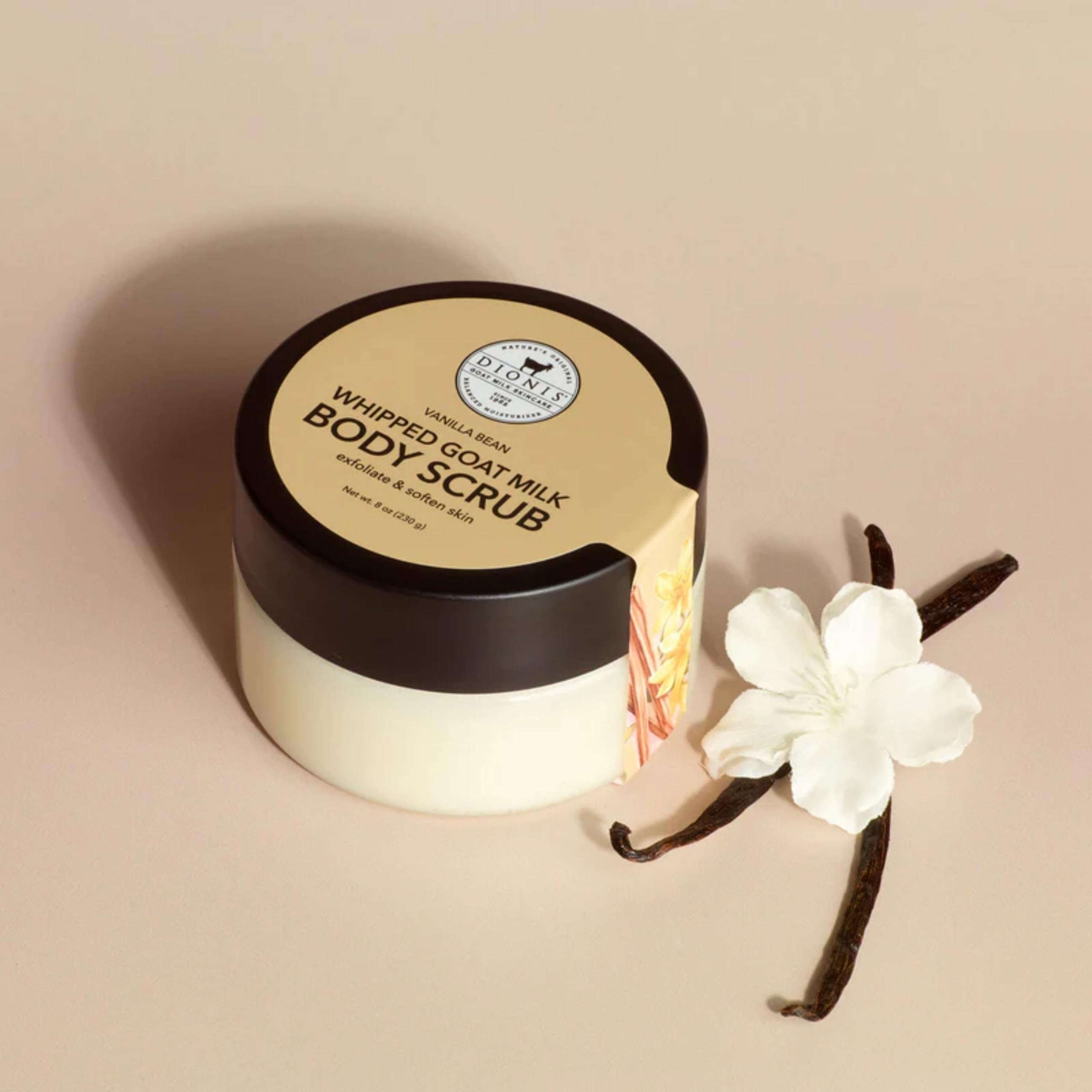 Dionis Goat Milk Whipped Body Scrub Vanilla Bean 8oz – Hydration & Gentle Exfoliation