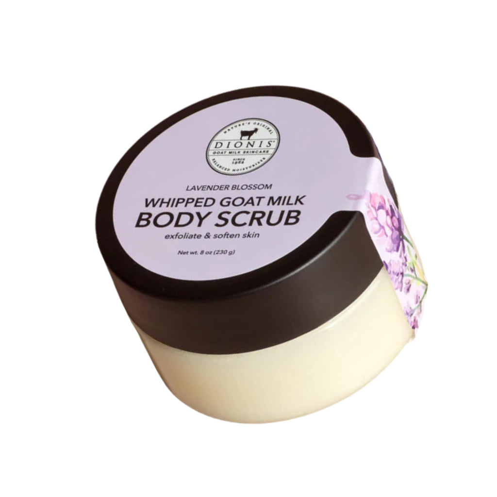 Dionis Goat Milk Whipped Body Scrub Lavender Blossom 8oz | Hydrating Gentle Exfoliation