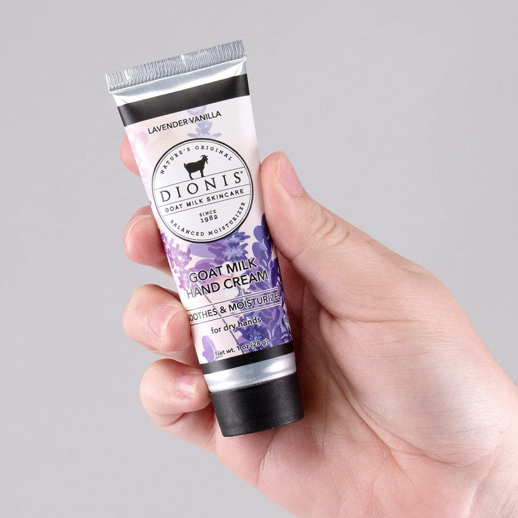 Dionis Goat Milk Hand Cream – Lavender Vanilla, 1 oz | USA Made, Cruelty-Free