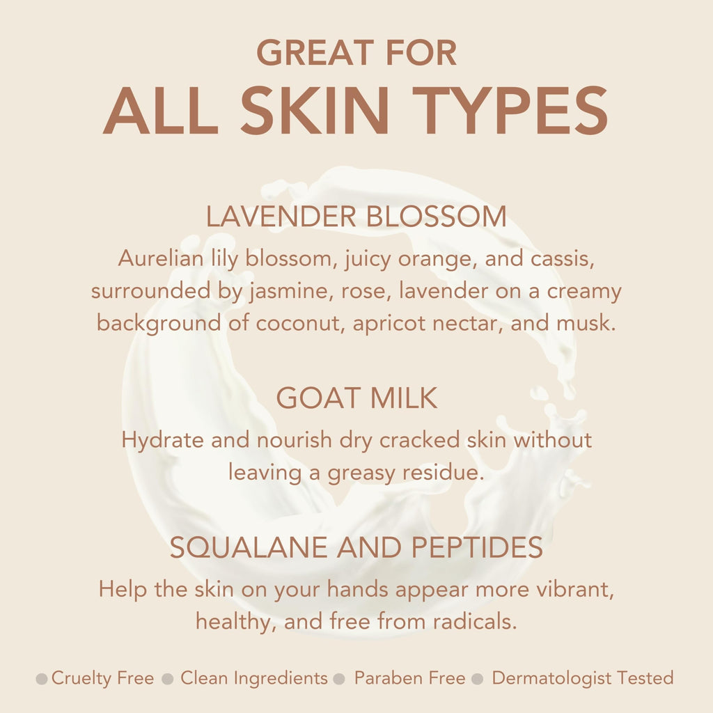 Dionis Youth Boosting Goat Milk Hand Cream 2oz – Peptides & Squalane | Lavender Blossom