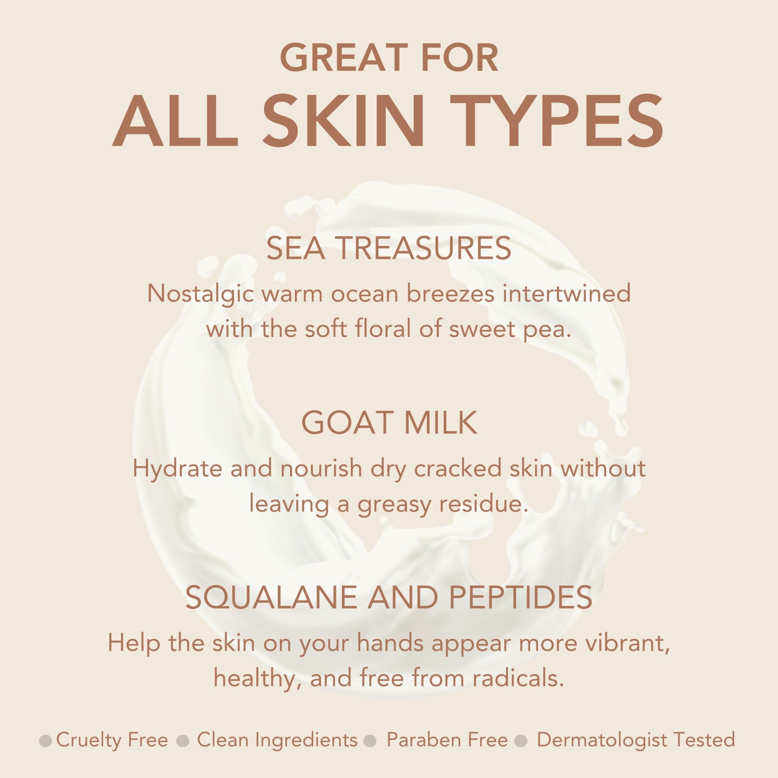 Dionis Sea Treasures Hand Cream 2oz – Goat Milk, Peptides & Squalane