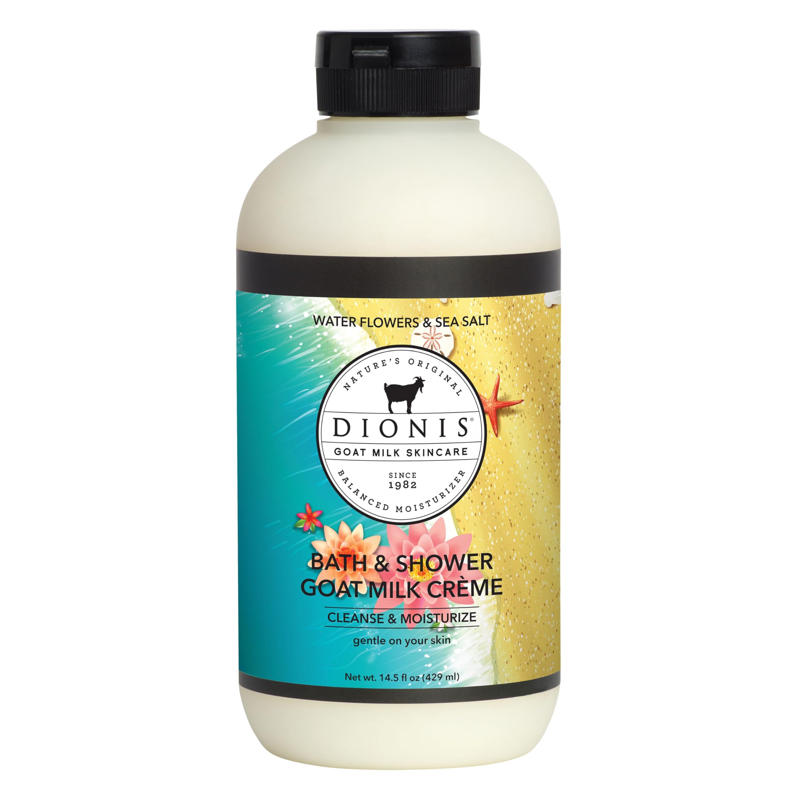 Dionis Water Flowers & Sea Salt Goat Milk Bath Soap & Shower Crème – 14.5 oz