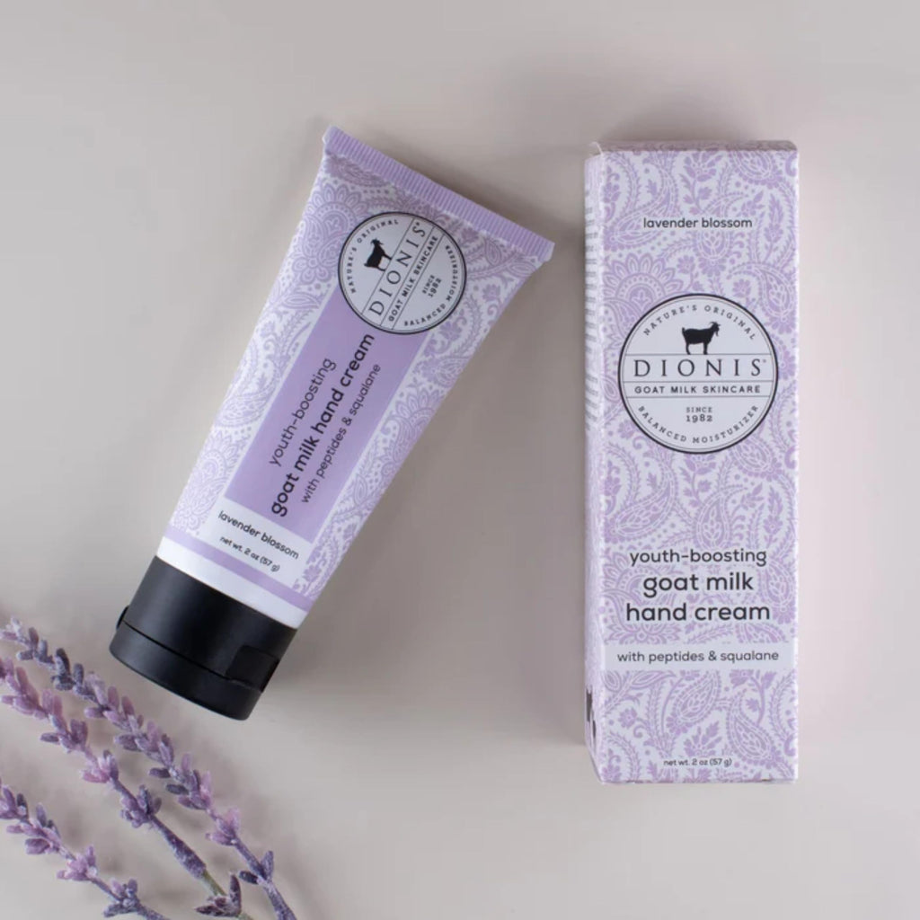 Dionis Youth Boosting Goat Milk Hand Cream 2oz – Peptides & Squalane | Lavender Blossom