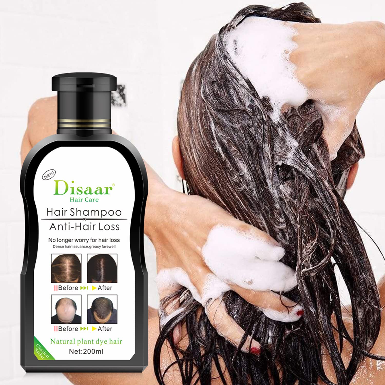 DISAAR Beauty Anti-Hair-Loss Shampoo & Growth Serum 200ml – Herbal Scalp Care & Regrowth Support