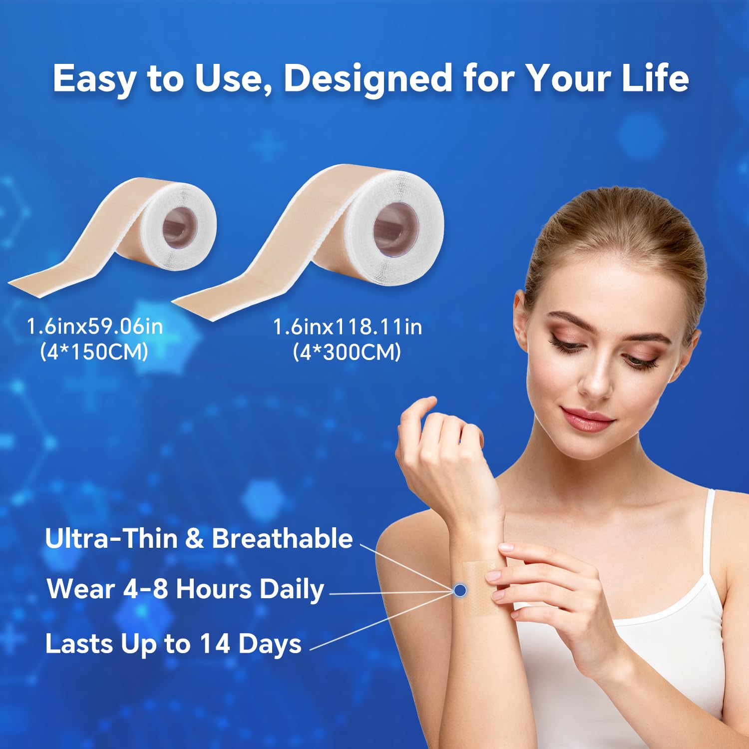 Discoliner Silicone Scar Sheets – Reusable Scar Tape (3M) for Surgical, C-Section, Acne & Burn Scars