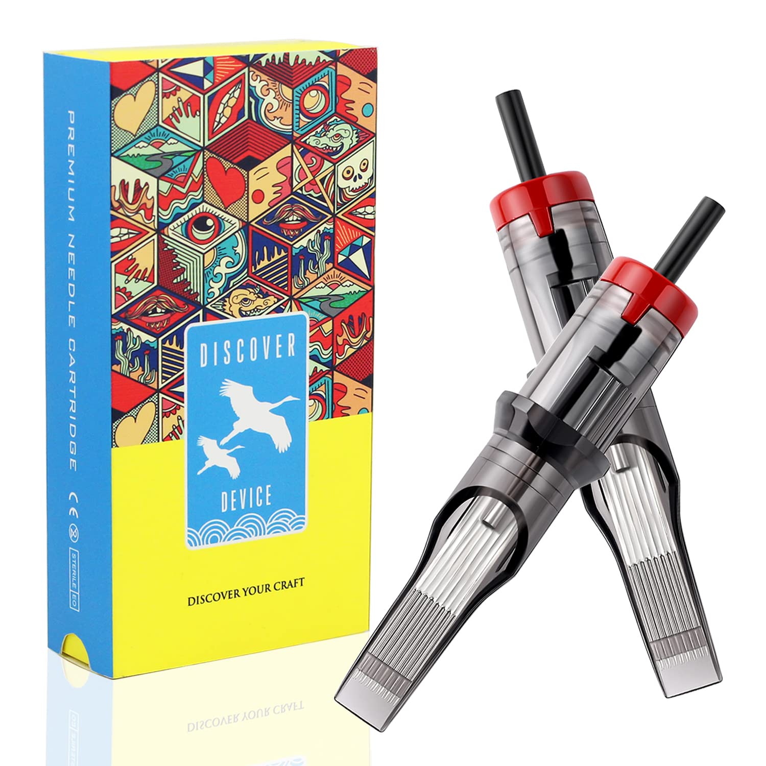 DISCOVER DEVICE Tattoo Needle Cartridges – 20pcs Disposable with Safety Membrane (1213M1-20PCS)