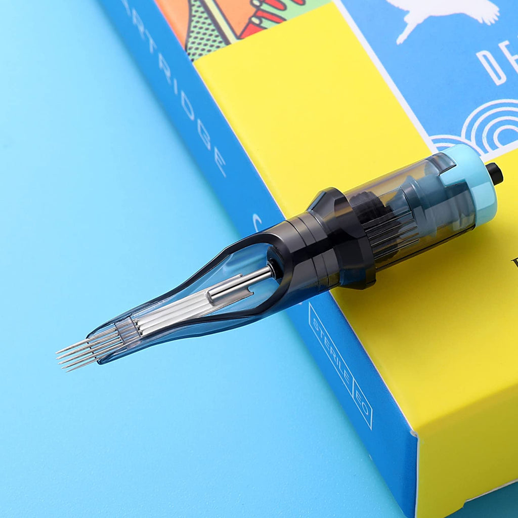 DISCOVER DEVICE Tattoo Needle Cartridges – 20pcs, Membrane Safety, Curved Magnum 1013CM