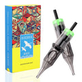 DISCOVER DEVICE 20pcs Disposable Tattoo Needle Cartridges – Round Shader with Membrane Safety (1209RS)