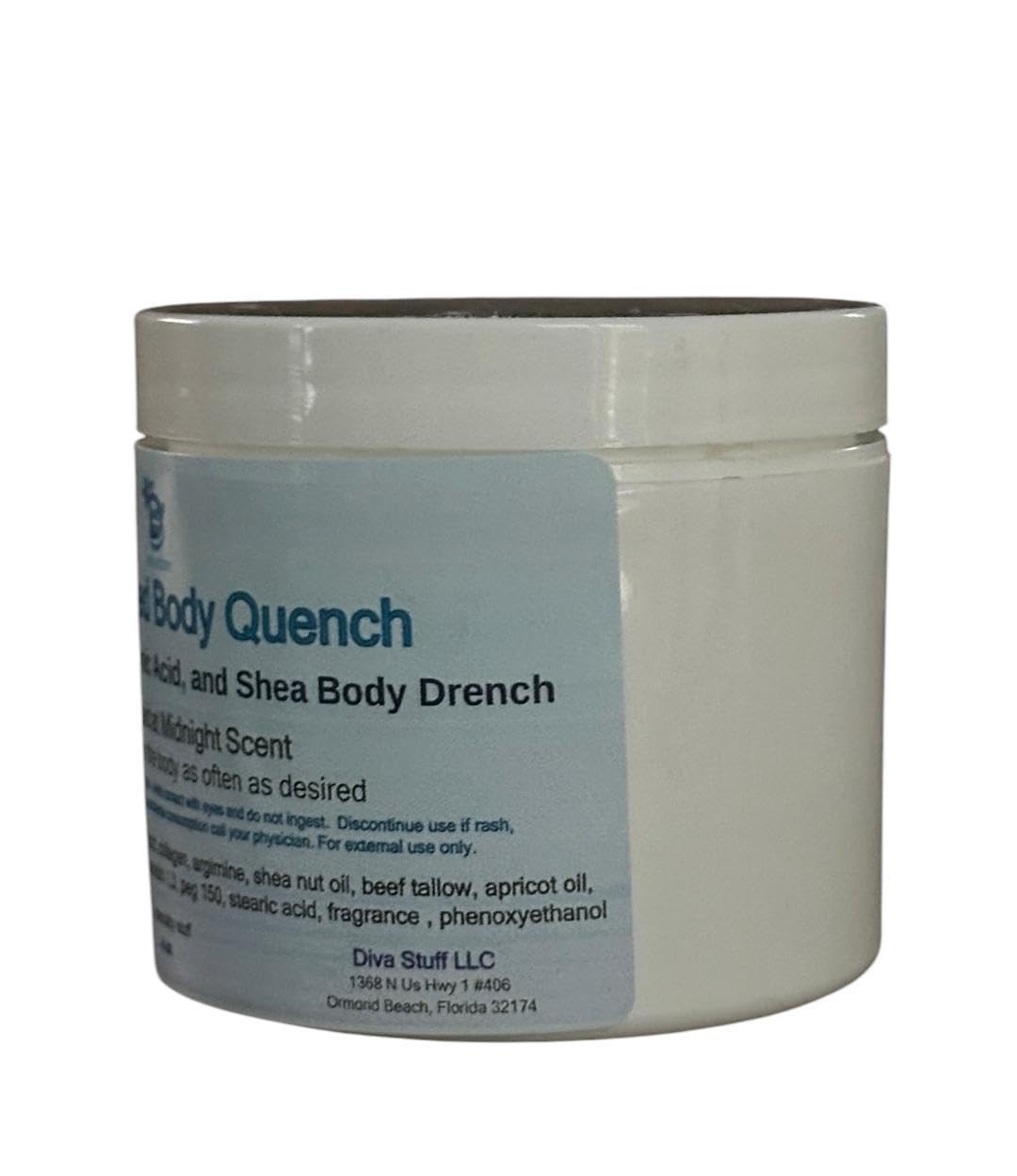 Diva Stuff Advanced Body Quench – Mermaid at Midnight Scent, Hyaluronic Acid & Beef Tallow, 4 oz