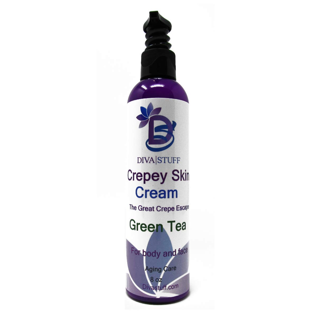 Diva Stuff Crepey Skin Cream with Hyaluronic Acid – 8oz, Green Tea Scent (Made in USA)