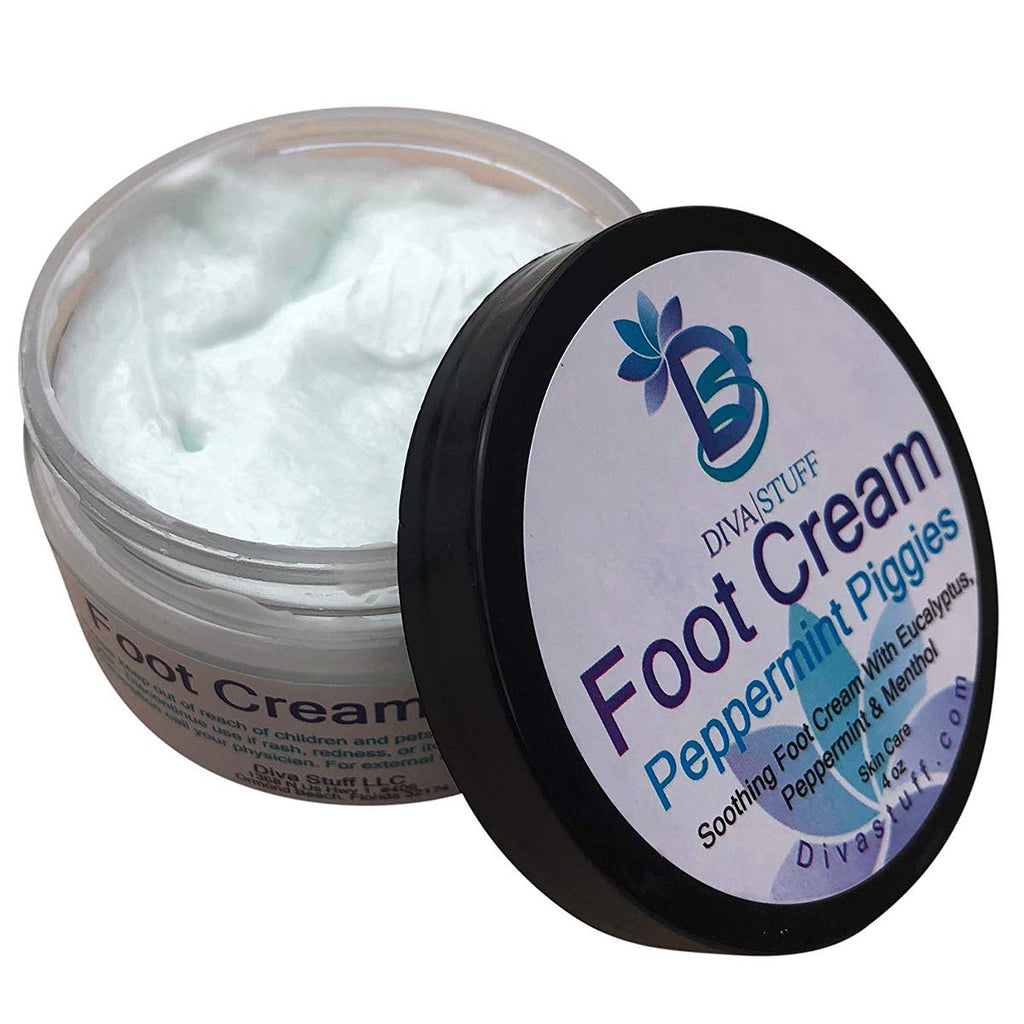 Diva Stuff Peppermint Piggies Foot Cream – Eucalyptus, Peppermint & Menthol (Pack of 2)