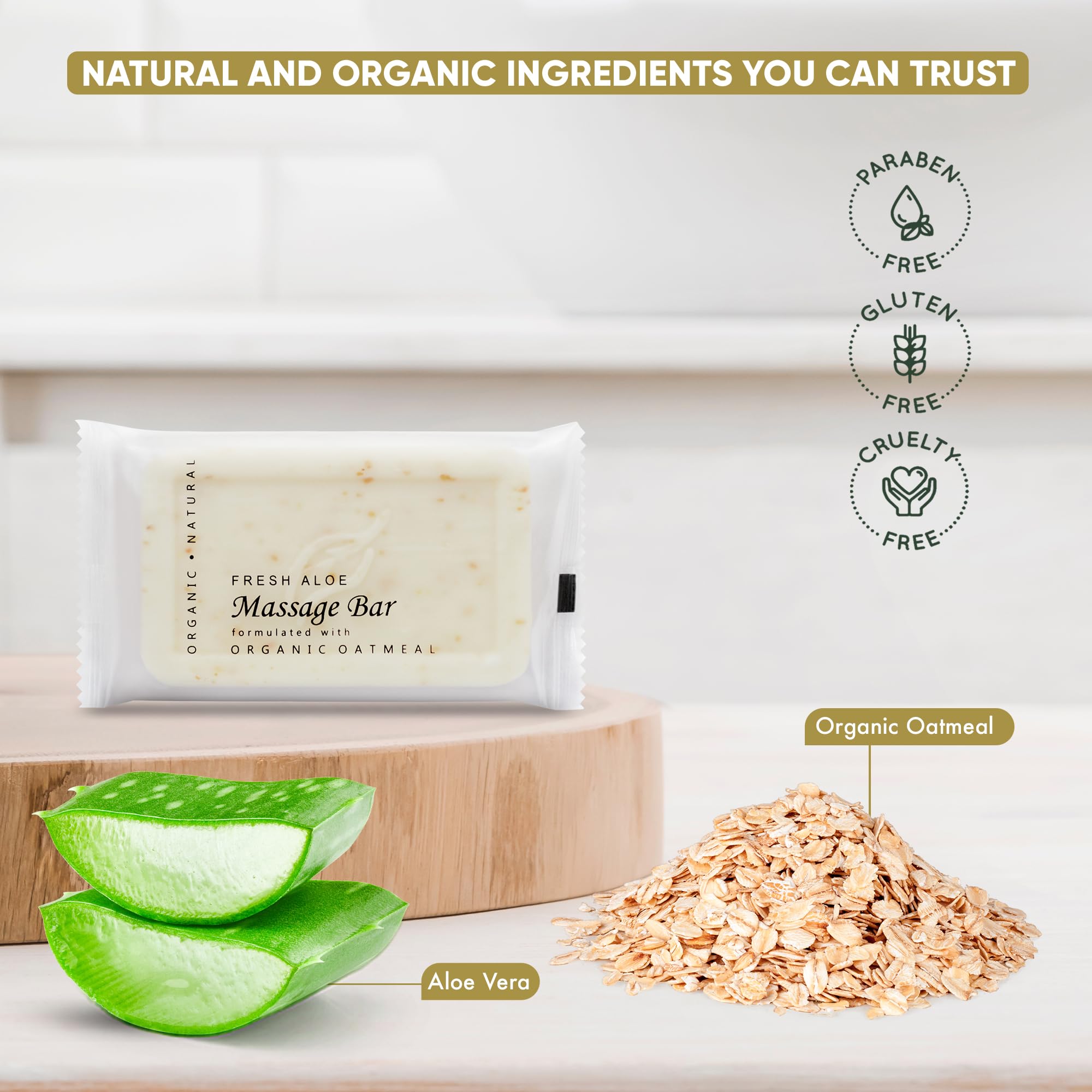 1-Shoppe Travel Size Hotel Bar Soap – 100 Count Massage Bars, Oatmeal & Aloe