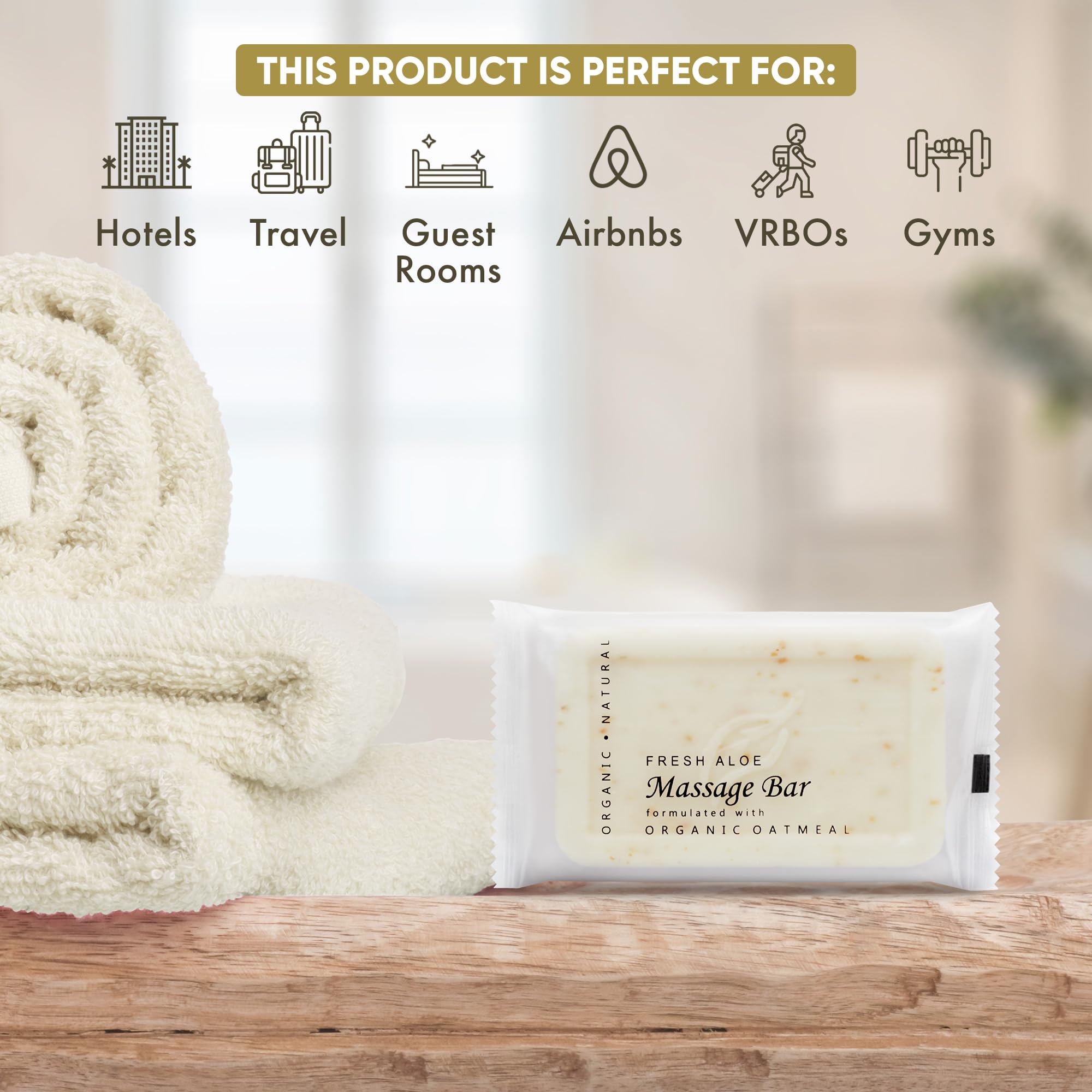 1-Shoppe Travel Size Hotel Bar Soap – 100 Count Massage Bars, Oatmeal & Aloe