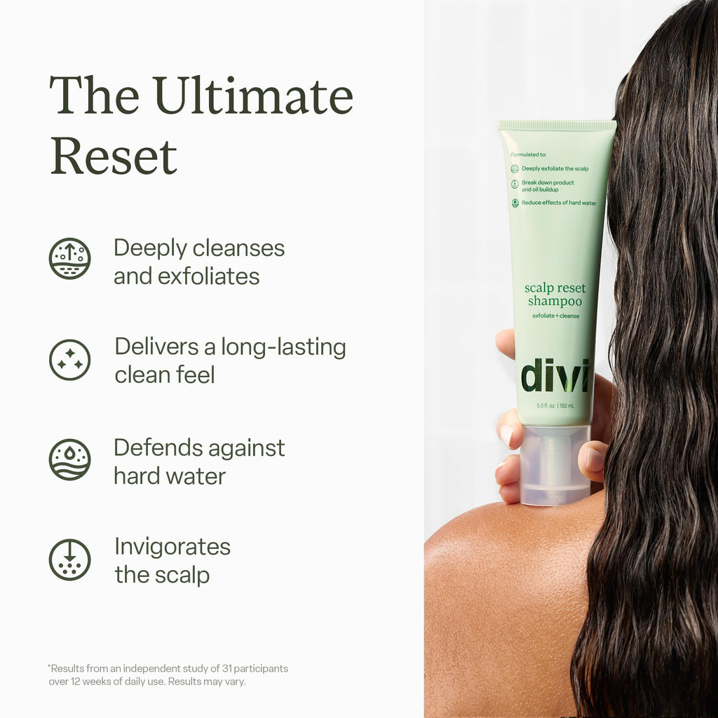 Divi Clarifying Scalp Reset Shampoo | Weekly Deep Cleansing for Buildup & Hard Water