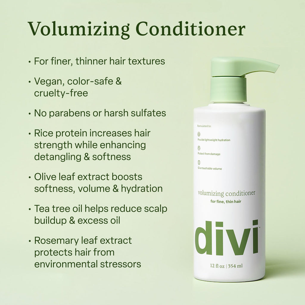 Divi Major Volume Bundle – Volumizing Shampoo, Conditioner & Strand Plumper for Fine or Thinning Hair | 3-Piece Set