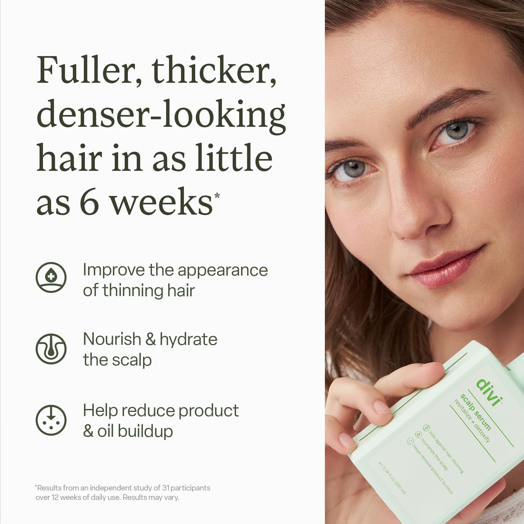 Divi Scalp Serum for Thinning Hair, 15ml – Clinically Tested Nourishing Formula with Amino Acids, Caffeine & Rosemary Oil
