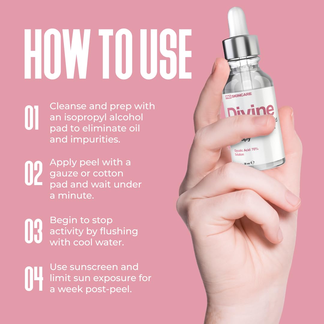 Divine Derriere Glycolic Acid Peel 70% – At-Home Professional Chemical Peel for Face