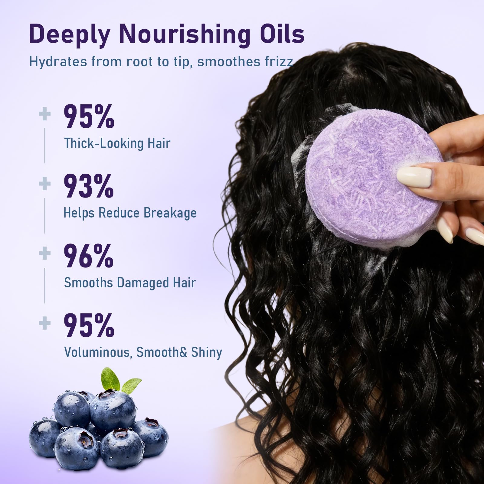dkwouzxsp Blueberry Shampoo Bar 2-in-1 for Mature Hair | 2-Pack Solid Hair Care