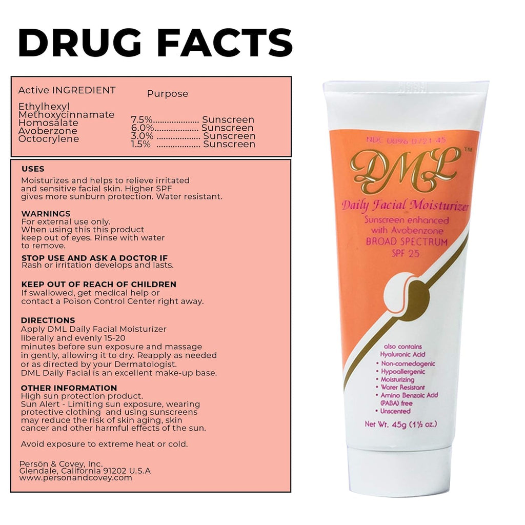 DML Facial Moisturizer SPF 25 – 1.5 oz (Pack of 2)