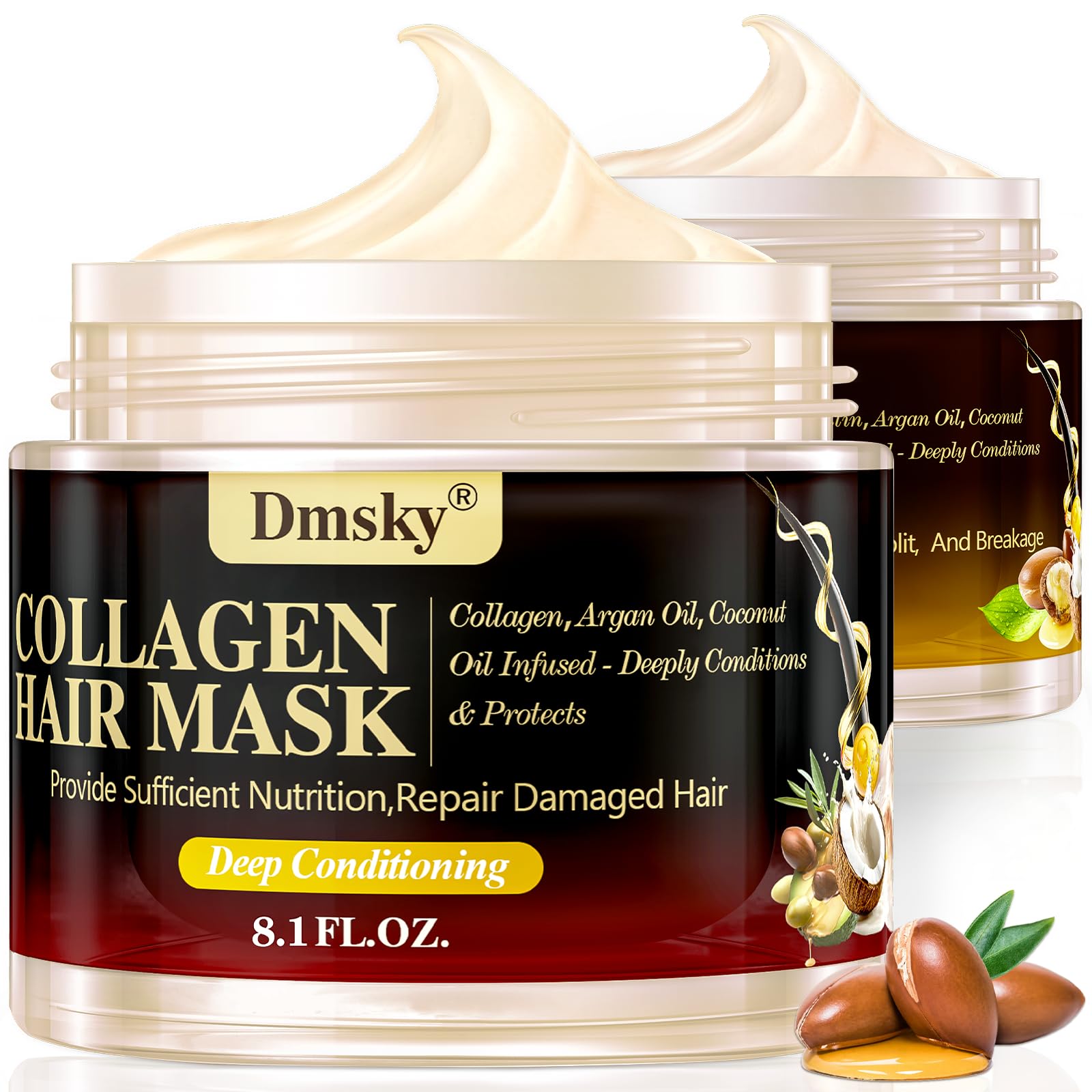 Dmsky 2 Pack Hair Mask for Damaged Hair – Collagen & Keratin Deep Conditioning