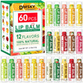 Dmsky 60 Pack Lip Balm – Natural Moisturizing Lip Balms with Vitamin E & Coconut Oil, 12 Flavors