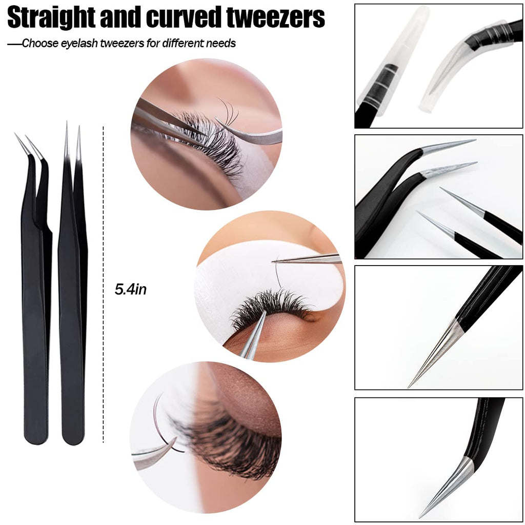 DNSGOOR Lash Extension Kit — Beginner Training with Mannequin Head, USB Fan, and Full Supplies