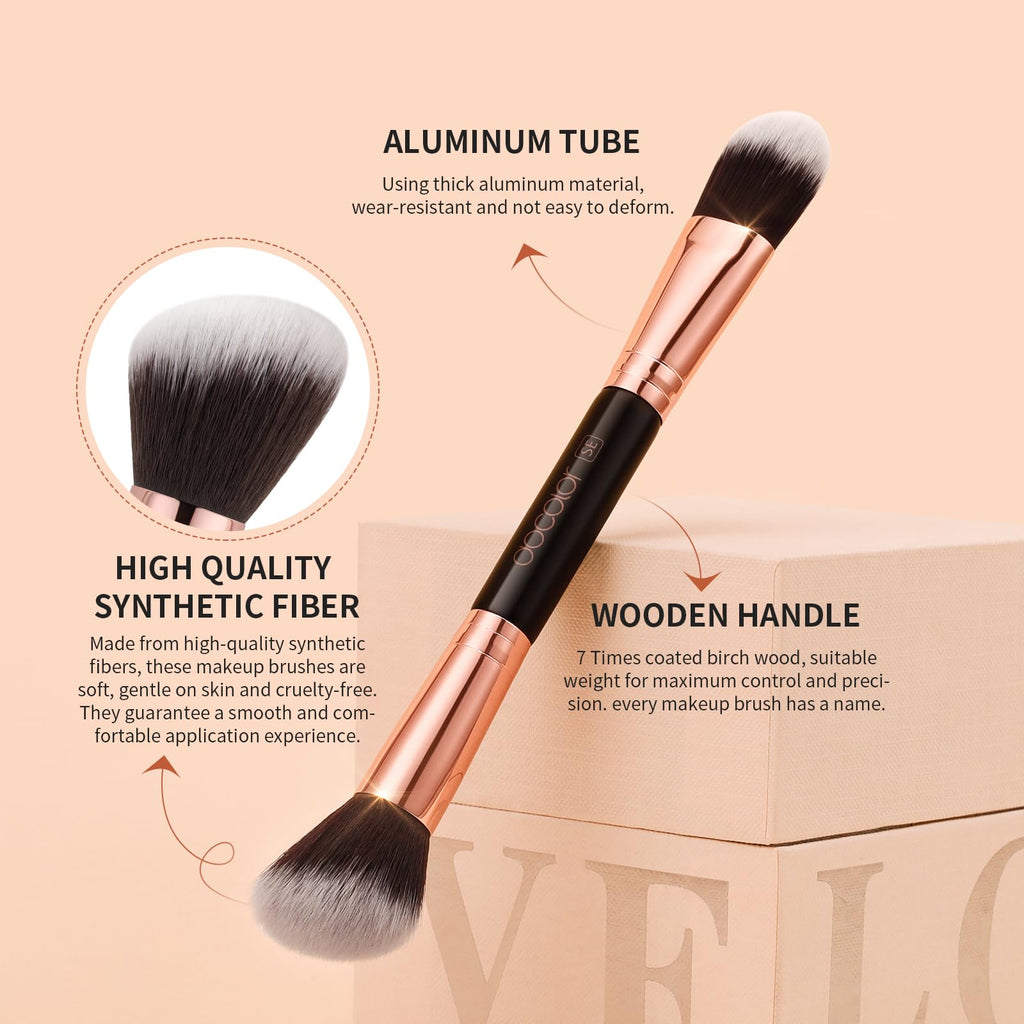 Docolor 6Pcs Double-Sided Makeup Brushes | Dual-Ended Eye & Brow Set