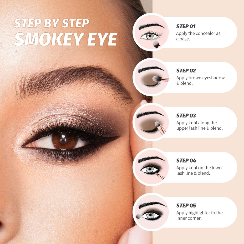 Docolor 6Pcs Double-Sided Makeup Brushes | Dual-Ended Eye & Brow Set