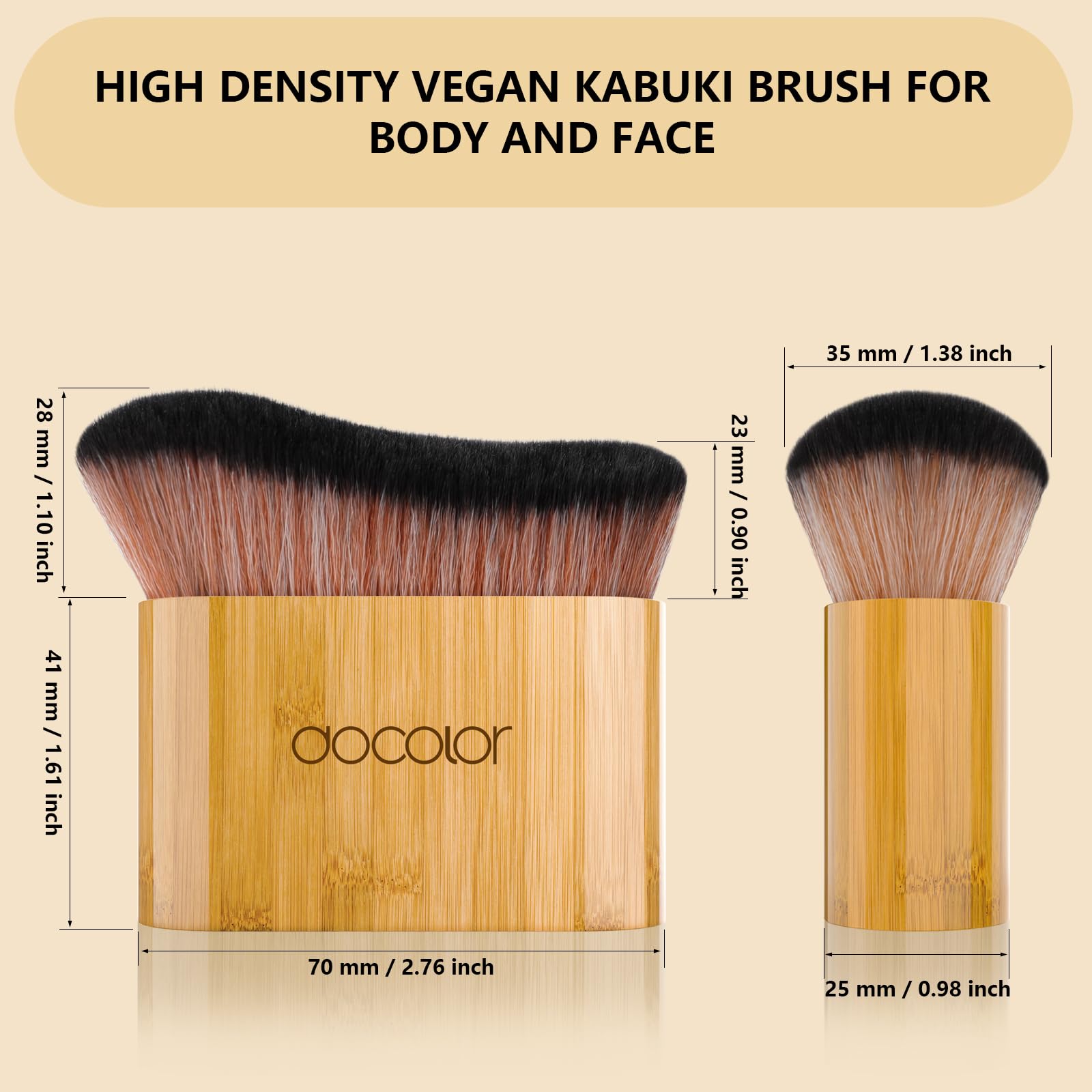 Docolor Self Tanner Brush Large Body – Soft Vegan Tanning Brush for Face, Body, and Back