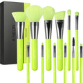 Docolor 10Pcs Neon Green Makeup Brush Set – Premium Synthetic Face & Eye Brush Kit