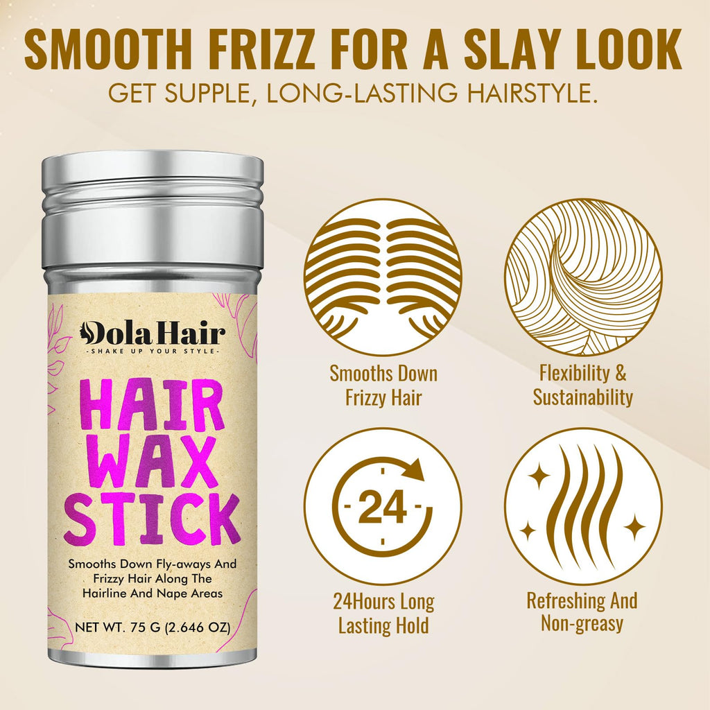 Dolahair Hair Wax Stick – 2 Pack for Flyaways, Smoothing & Slick Back