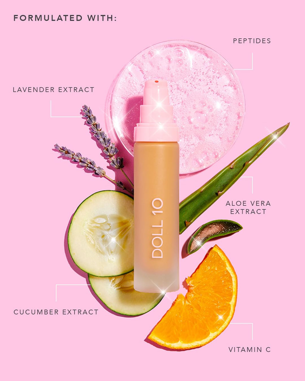 DOLL 10 NO. T.C.E This Covers Everything Super Coverage Serum Makeup with Peptides – Deep/Rich, One Size