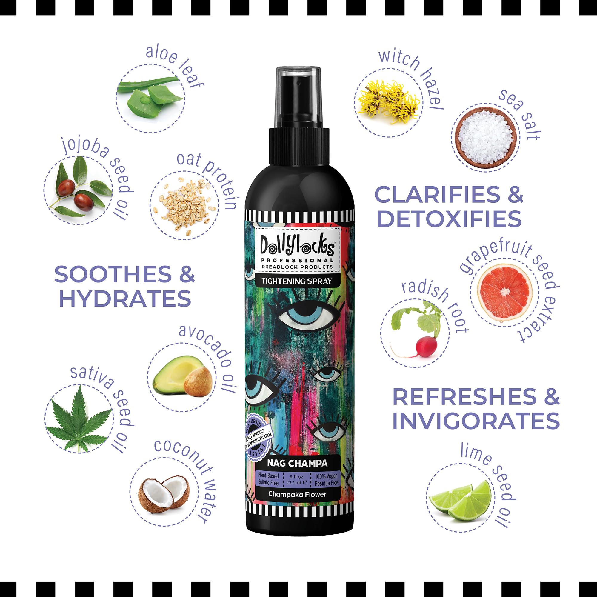 Dollylocks Sea Salt Texture Spray - Plant-Based, Residue-Free - Tighten Locs, 8oz