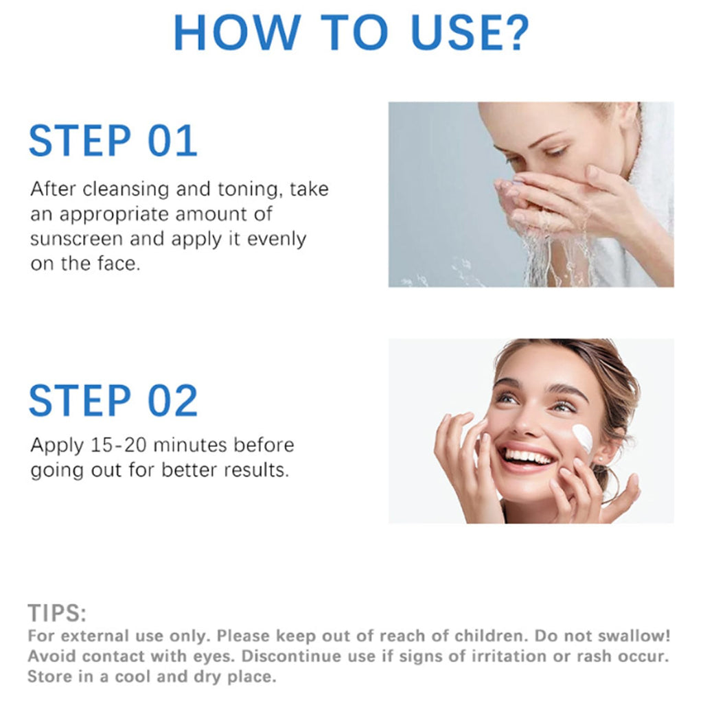Domality 2PCS Centella Sunscreen SPF 50 – No White Cast, Lightweight Hydration for Face & Body
