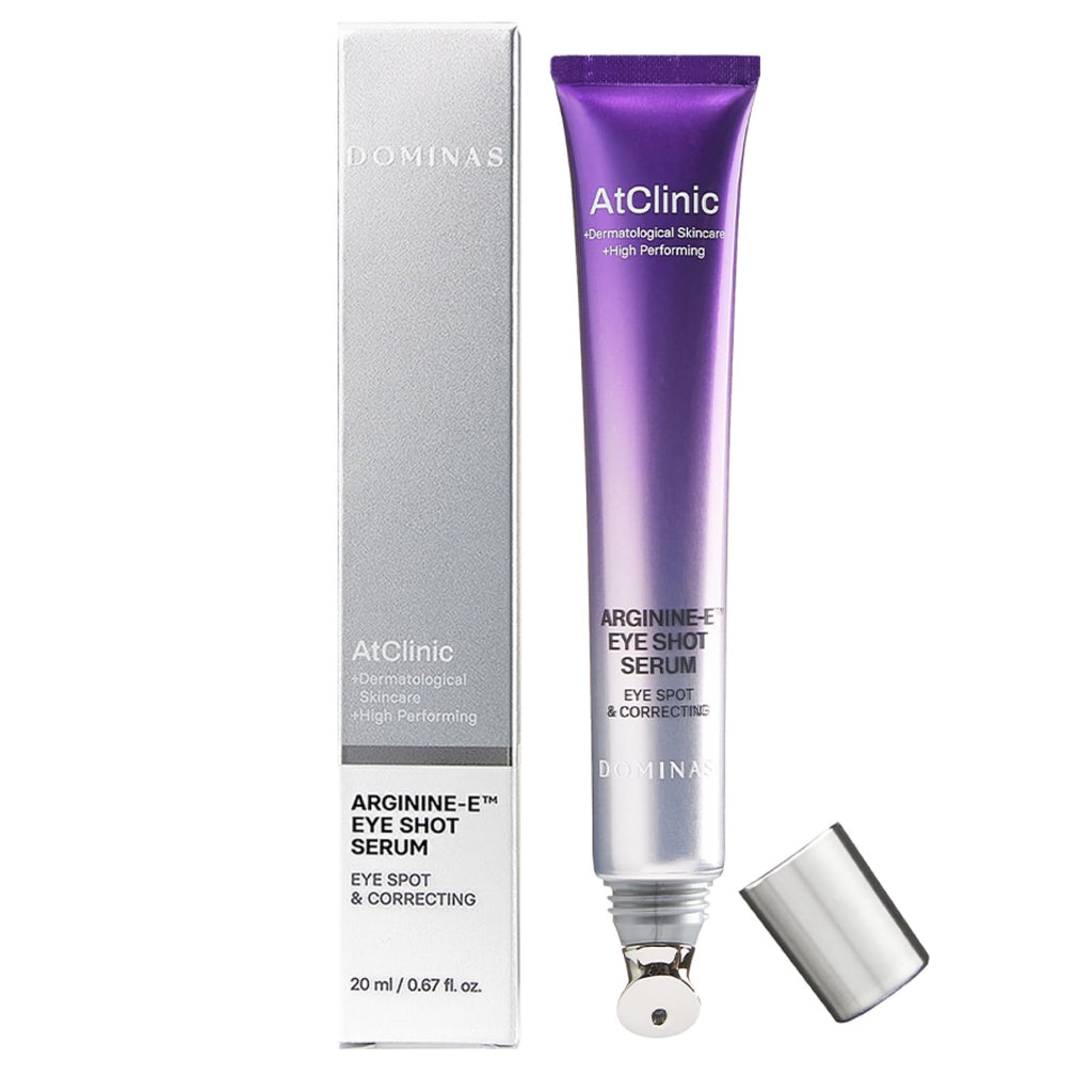 DOMINAS AtClinic Arginine-E Eye Shot Serum – Puffiness Reducer with Caffeine, Niacinamide & Cooling Guasha Tip