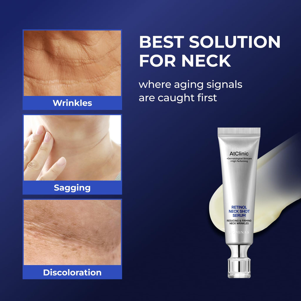 DOMINAS AtClinic Retinol Neck Shot Serum – Firming Neck Care with 5 Peptides & Vitamin C (1.01 fl oz)
