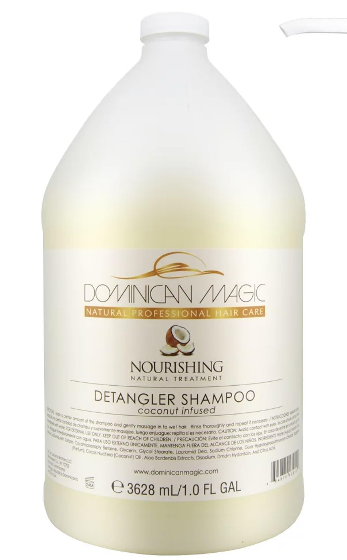 DOMINICAN MAGIC Detangler Shampoo – Coconut Infused (1 Gallon) | Hydrating & Smoothing for Dry, Frizzy & Curly Hair | Deep Nourishment & Tangle-Free Finish