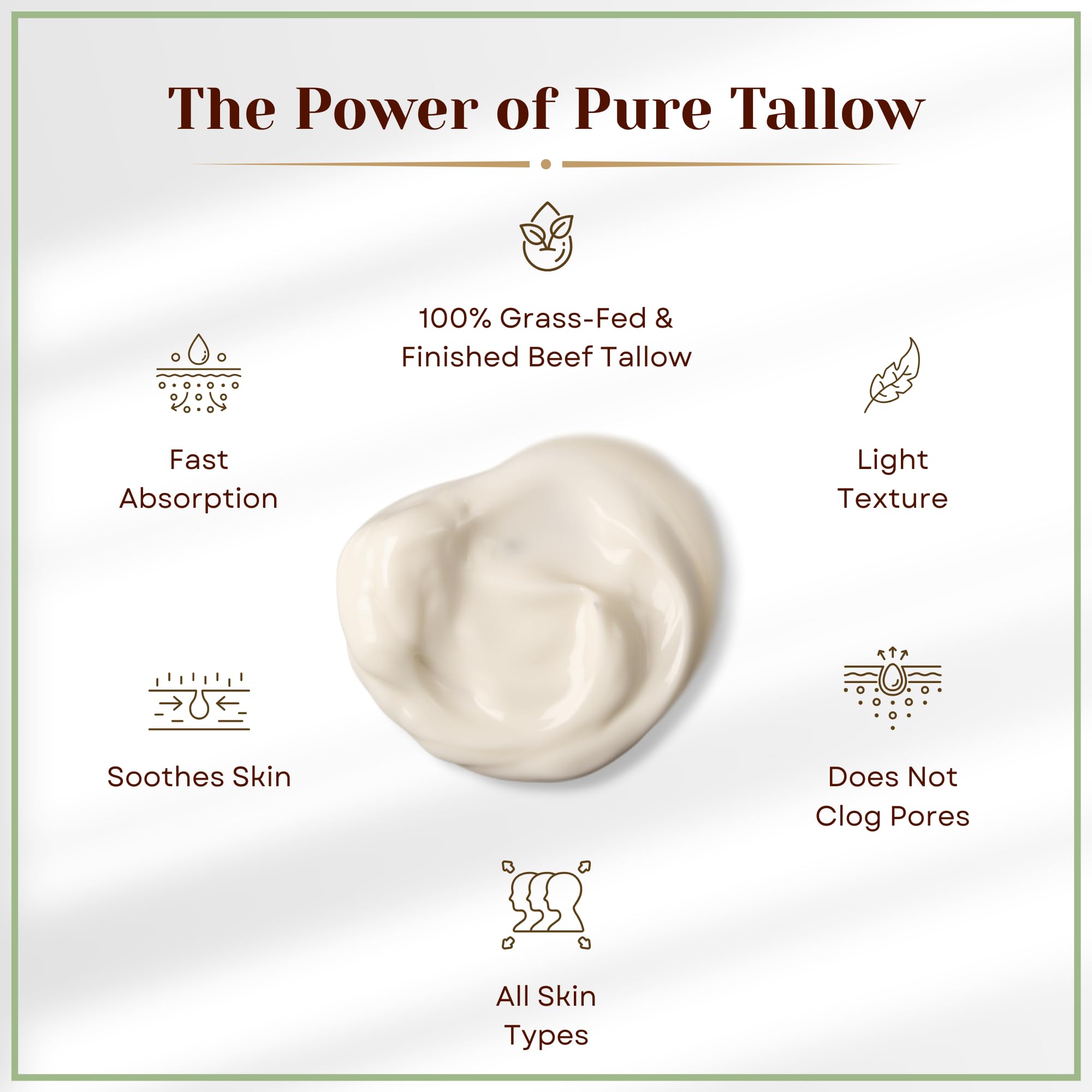 Domoria Organics 100% Grass-Fed Tallow Balm – Holiday Edition Cinnamon Sugar | Rich, Herb-Infused Moisturizer