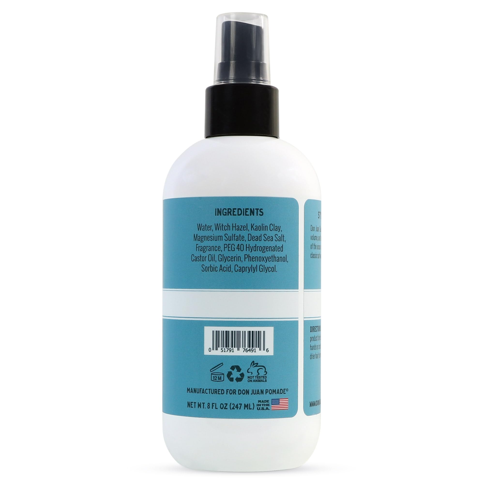 Don Juan Sea Salt Hair Styling Spray | Light Hold, Volume & Texture | Surf Wax Scent | 8 oz