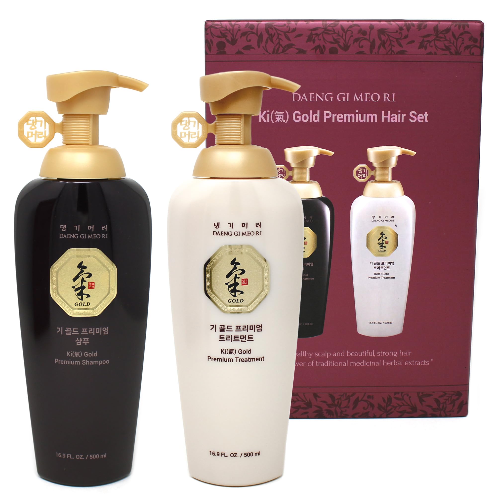 Daeng Gi Meo Ri Ki Gold Premium Shampoo + Treatment Set — Hair Growth Support & Deep Hydration | Doori Cosmetics