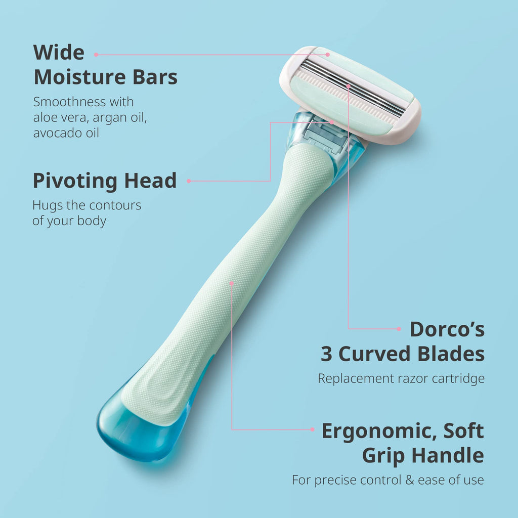 Dorco Eve3 Razor Smooth Touch for Women – Handle + 6 Refills