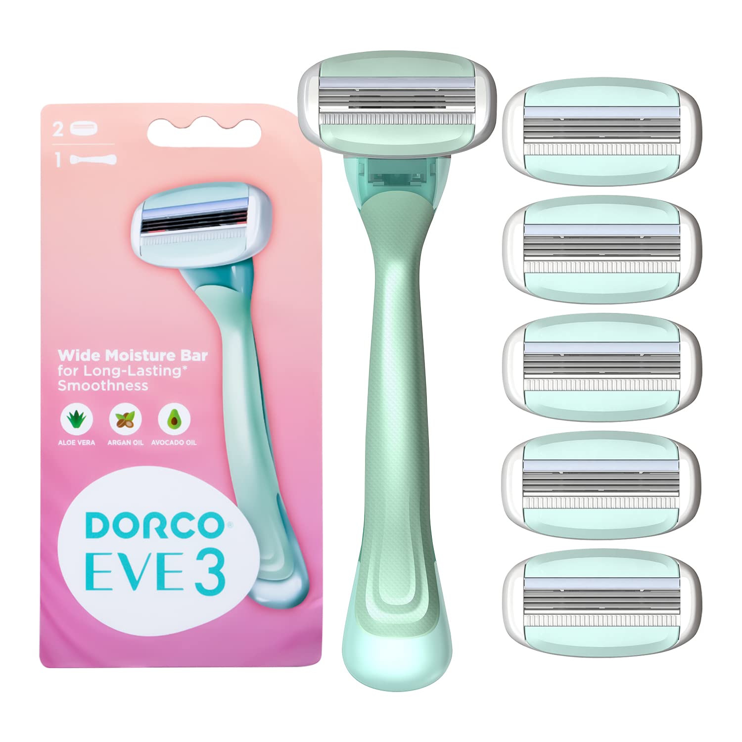 Dorco Eve3 Razor Smooth Touch for Women – Handle + 6 Refills