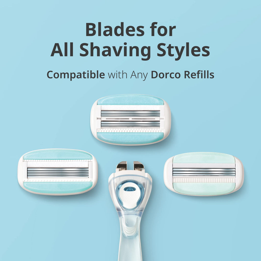 Dorco Eve6 Razor Set – 6-Blade Shave with Aloe Moisture Bar and Interchangeable Cartridges