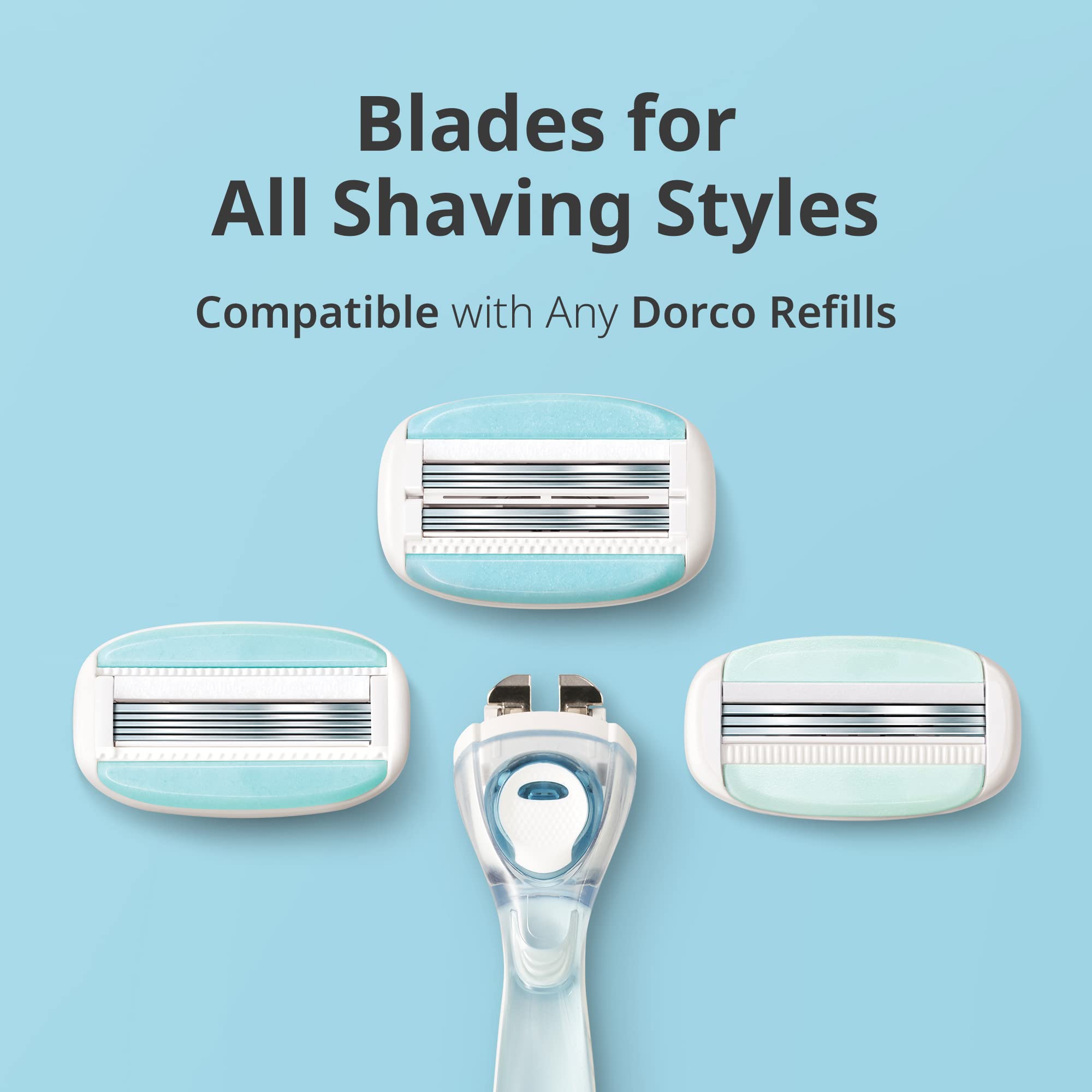 Dorco Eve6 Razor Set – 6-Blade Shave with Aloe Moisture Bar and Interchangeable Cartridges